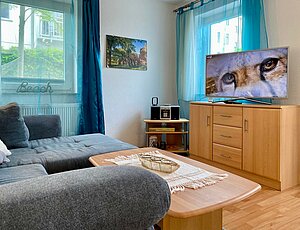 Ferienwohnung 1 Nemo mit großem Flachbild-TV und gemütlicher Schlafcouch