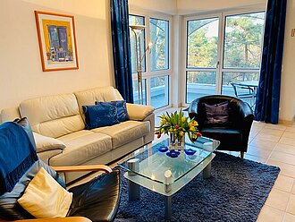 Kuscheln im Urlaub? In der gemütlichen Sitzecke der Ferienwohnung 9S