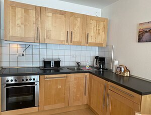 Komplettküche der Ferienwohnung 115 im Haus Kastell